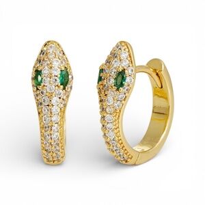 NWT Savvy Cie 18K Over Silver Snake Earrings